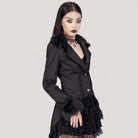 RNG Women's Gothic Ruffled Lace Splice Swallow-tailed Coat