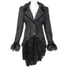 RNG Women's Gothic Ruffled Lace Splice Swallow-tailed Coat