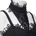 RNG Women's Gothic Stand Collar Mesh Splice Tank Top