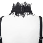 RNG Women's Gothic Stand Collar Mesh Splice Tank Top