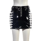 RNG Women's Grunge Cutout Patent Leather Skirt