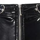 RNG Women's Grunge Cutout Patent Leather Skirt