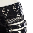 RNG Women's Grunge Cutout Patent Leather Skirt