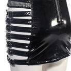 RNG Women's Grunge Cutout Patent Leather Skirt