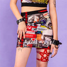 RNG Women's Grunge Graffiti  Printed Short Skirt