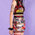 RNG Women's Grunge Graffiti  Printed Short Skirt