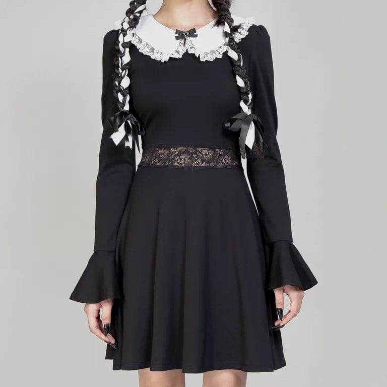 RNG Women's Lolita Doll Collar Flared Sleeved Dress