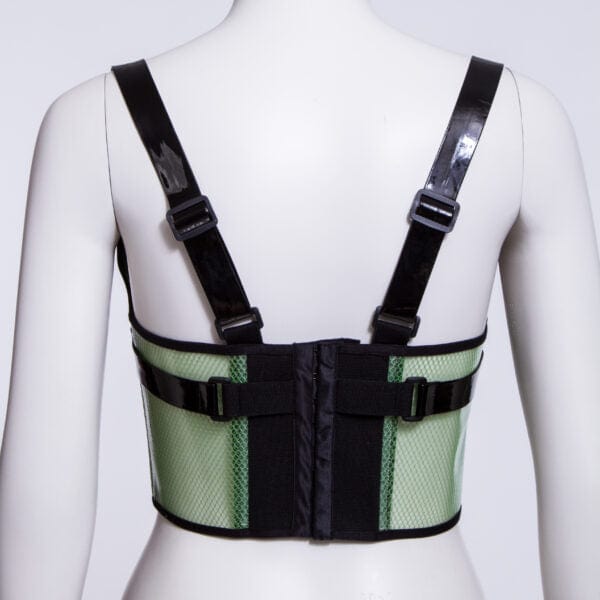 RNG Women's Punk Buckles Mesh Underbust Corset Green