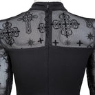 RNG Women's Punk Cutout Flocking Mesh Shirt