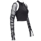 RNG Women's Punk Cutout Mesh Splice Crop Top