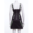 RNG Women's Punk Cutout Straps Zipper Slip Dress Green