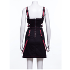 RNG Women's Punk Cutout Straps Zipper Slip Dress Red