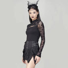 RNG Women's Punk Irregular Lace-up Skirt