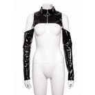 RNG Women's Punk Off Shoulder Zipper Patent Leather Cape