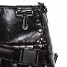 RNG Women's Punk Pleated Faux Leather Short Skirt