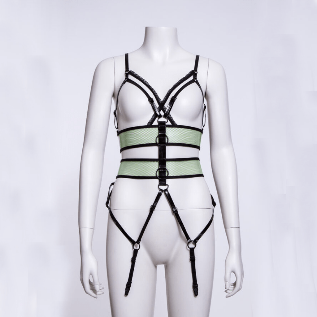 RNG Women's Punk Straps Mesh Body Harness Green