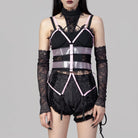 RNG Women's Punk Straps Mesh Body Harness Pink