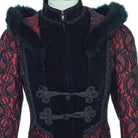 RQ-BL Women's Steampunk Faux Fur Splice Maxi Coat with Hood