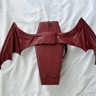 Vukora Women's Gothic Cross Bat Wing Coffin Bag Faux Leather Red