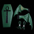 Vukora Women's Gothic Cross Bat Wing Coffin Bag Green