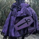 Vukora Women's Gothic Cross Bat Wing Coffin Bag Purple