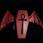 Vukora Women's Gothic Cross Bat Wing Coffin Bag Red