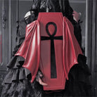 Vukora Women's Gothic Cross Bat Wing Coffin Bag Red