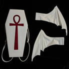 Vukora Women's Gothic Cross Bat Wing Coffin Bag White-Red