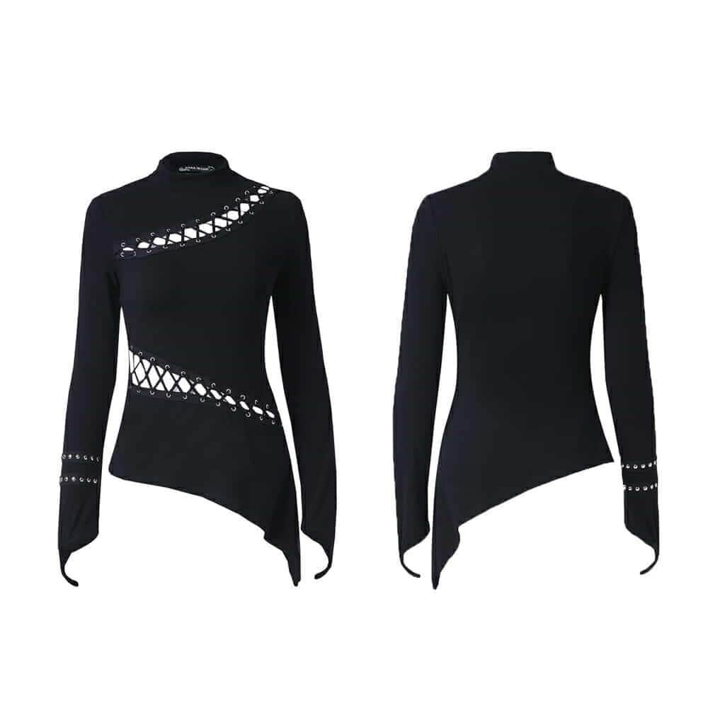 Darkinlove Women's Asymmetrical Lacing Top