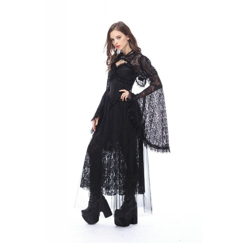 Darkinlove Women's Bell Sleeved All Lace Cape