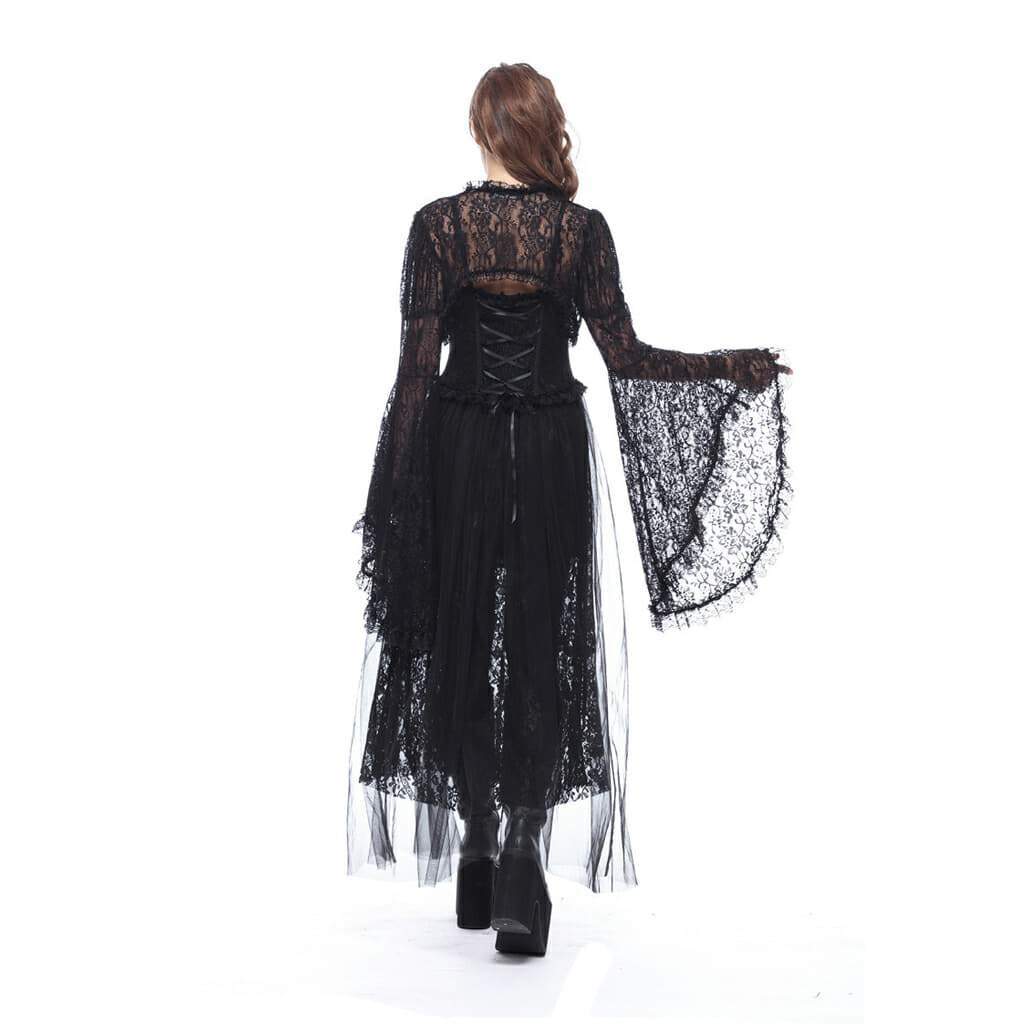 Darkinlove Women's Bell Sleeved All Lace Cape