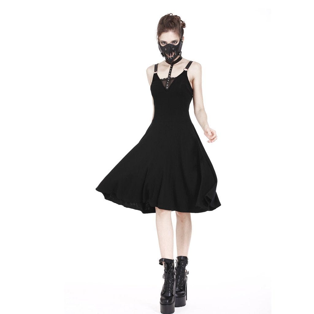 Darkinlove Women's Goth Halterneck Slip Dress