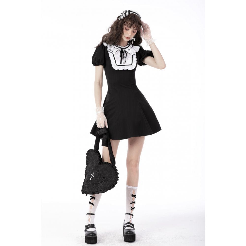 Darkinlove Women's Gothic Cross Love Heart Shoulder Bag