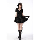 Darkinlove Women's Gothic Fishtail Multilayer Lace Tube Skirt