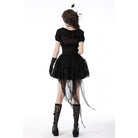 Darkinlove Women's Gothic Fishtail Multilayer Lace Tube Skirt