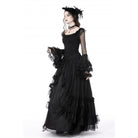 Darkinlove Women's Gothic Flared Layered Sleeved Mesh Shirt