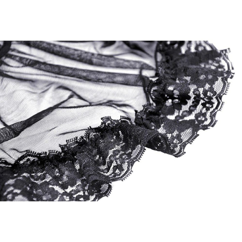 Darkinlove Women's Gothic Flared Layered Sleeved Mesh Shirt