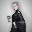 Darkinlove Women's Gothic Flared Sleeved Spider Web Sheer Shirt