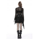 Darkinlove Women's Gothic Flared Sleeved Spider Web Sheer Shirt