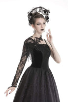 Darkinlove Women's Gothic Half Lace Sleeve With Flowers