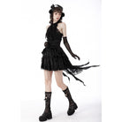 Darkinlove Women's Gothic Halterneck Lace Tank Top