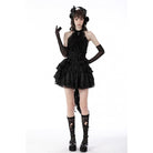 Darkinlove Women's Gothic High/low Multilayer Lace Tunic Skirt