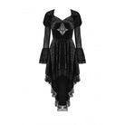 Darkinlove Women's Gothic Irregular Lace Layered Velvet Dress