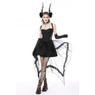 Darkinlove Women's Gothic Layered Swallowtail Halterneck Dress