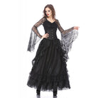 Darkinlove Women's Gothic Multilayer Lace Maxi Skirt