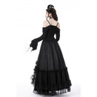 Darkinlove Women's Gothic Off Shoulder Flared Sleeved Crop Top