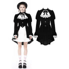 Darkinlove Women's Gothic Puff Sleeved Frilly Necktie Velvet Jacket