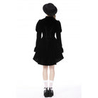 Darkinlove Women's Gothic Puff Sleeved Frilly Necktie Velvet Jacket