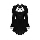 Darkinlove Women's Gothic Puff Sleeved Frilly Necktie Velvet Jacket
