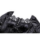 Darkinlove Women's Gothic Puff Sleeved Lace Splice Velvet Dress